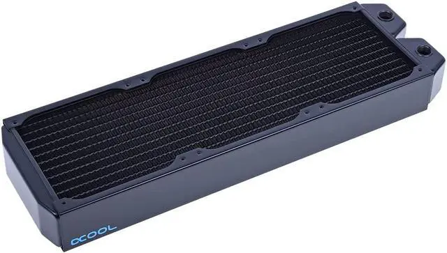 Alt view image 16 of 18 - Alphacool NexXxos XT45 Full Copper Radiator 360, 120mm x 3, Triple Fan, Black