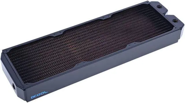 Alt view image 9 of 14 - Alphacool NexXxos XT45 Full Copper Radiator 420, 140mm x 3, Triple Fan, Black