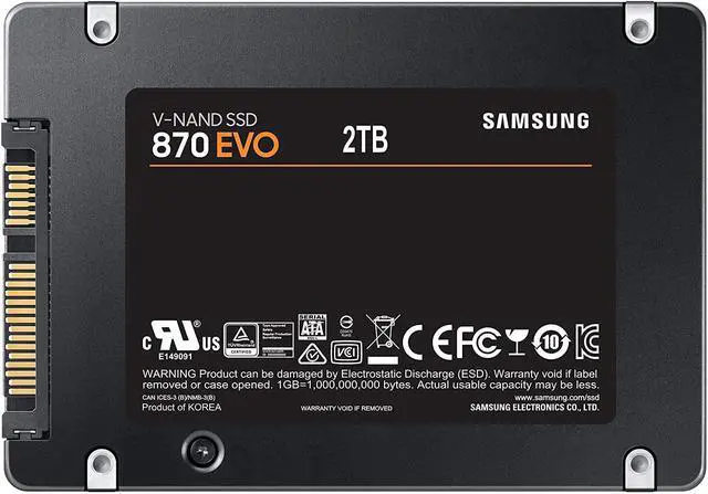 Alt view image 10 of 20 - SAMSUNG 870 EVO Series 2.5" 2TB SATA III V-NAND 2.0 TB Internal Solid State Drive (SSD) MZ-77E2T0BW