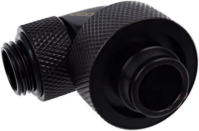 Alt view image 7 of 12 - Alphacool Eiszapfen G1/4" to 13mm ID, 19mm OD Compression Fitting for Soft Tubing, 90 Degree Rotary, Deep Black