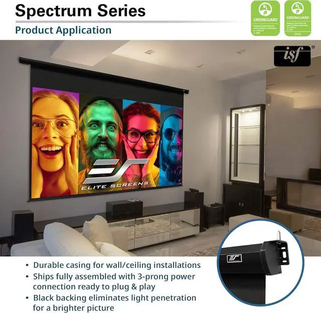 Alt view image 4 of 7 - 84" Spectrum Electric Motorized Projector Screen with Multi Aspect Ratio Function Diag 16:9 to 80-inch 2.35:1, Home Theater 8K/4K Ultra HD Ready Projection by DT