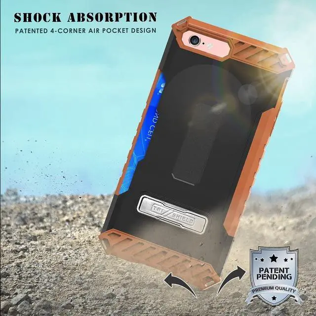 Alt view image 12 of 13 - BROWN TRI-SHIELD STAND CASE BELT CLIP HOLSTER STRAP CARD SLOT FOR iPHONE 7/8