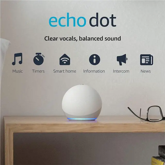 Alt view image 17 of 20 - Echo Dot (4th Gen) | Smart Speaker with Alexa | Glacier White