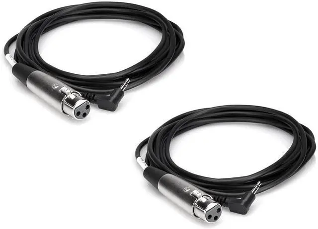 Alt view image 2 of 7 - Hosa 2x XVM-115F Stereo Mini Angled Male to 3-Pin XLR Female Cable - 15'