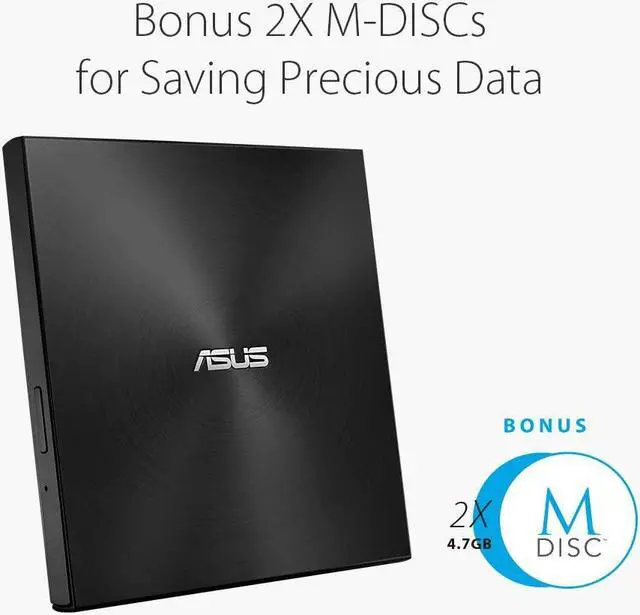 Alt view image 8 of 15 - ASUS ZenDrive U7M SDRW-08U7M-U - Disk drive - DVD?RW (?R DL) / DVD-RAM - 8x/8x/5x - USB 2.0 - external - black