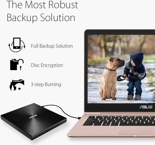 Alt view image 12 of 15 - ASUS ZenDrive U7M SDRW-08U7M-U - Disk drive - DVD?RW (?R DL) / DVD-RAM - 8x/8x/5x - USB 2.0 - external - black
