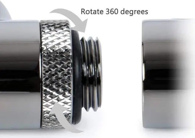 Alt view image 11 of 12 - Bitspower T-Block Rotary Fitting, Black Sparkle