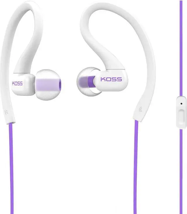 Alt view image 7 of 12 - KOSS Violet FitClips KSC32i 3.5mm Connector Earbud w/ Mic Fitness Sweat Resistant Lightweight