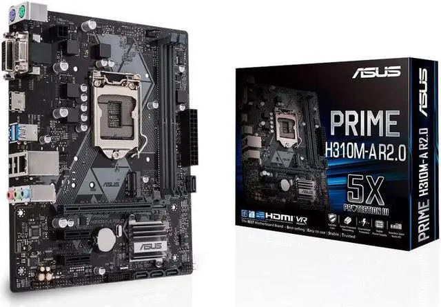 Alt view image 10 of 15 - ASUS Intel PRIME H310M-A R2.0 Socket LGA 1151 DDR4 Micro ATX Motherboard (90MB0Z10-M0EAY0)