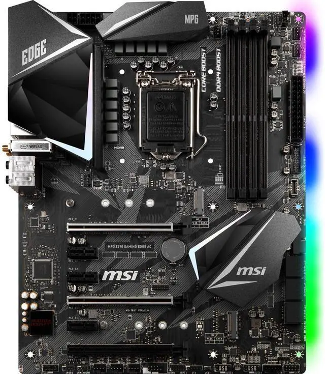 Alt view image 10 of 15 - msi intel z390 edge ac gaming atx ddr4sdram motherboard
