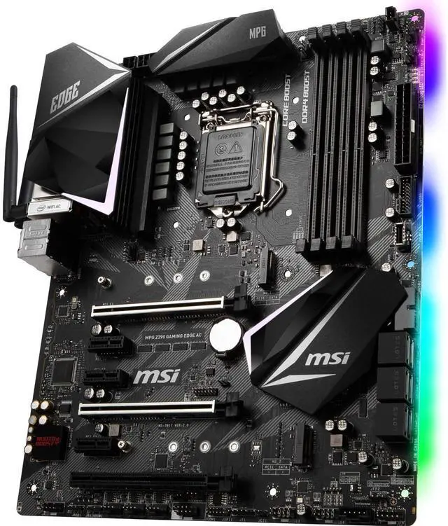 Alt view image 13 of 15 - msi intel z390 edge ac gaming atx ddr4sdram motherboard