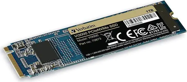 Alt view image 19 of 20 - Verbatim 1TB Vi3000 PCIe Gen 3.0 X4 NVMe M.2 2280 Internal SSD