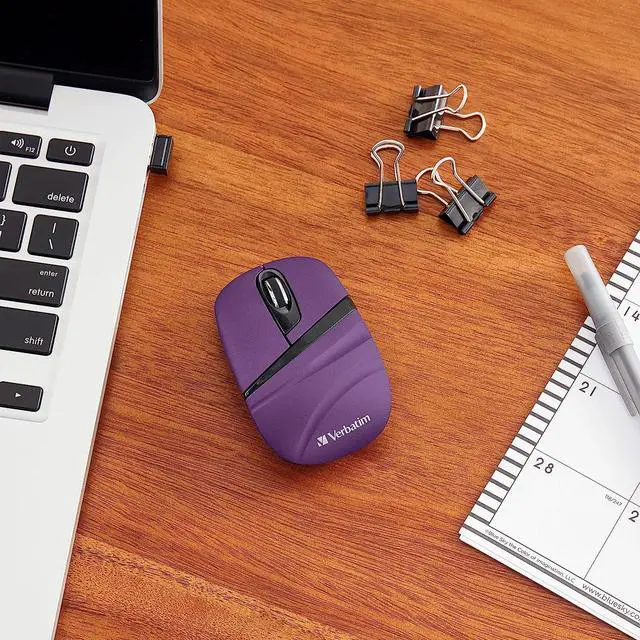 Alt view image 17 of 20 - Verbatim Wireless Mini Travel Mouse, Commuter Series - Purple