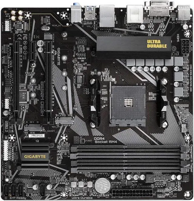 Alt view image 9 of 20 - GIGABYTE B550M DS3H AM4 AMD B550 SATA 6Gb/s Micro ATX AMD Motherboard