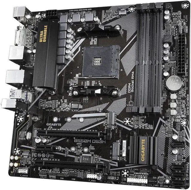 Alt view image 11 of 20 - GIGABYTE B550M DS3H AM4 AMD B550 SATA 6Gb/s Micro ATX AMD Motherboard