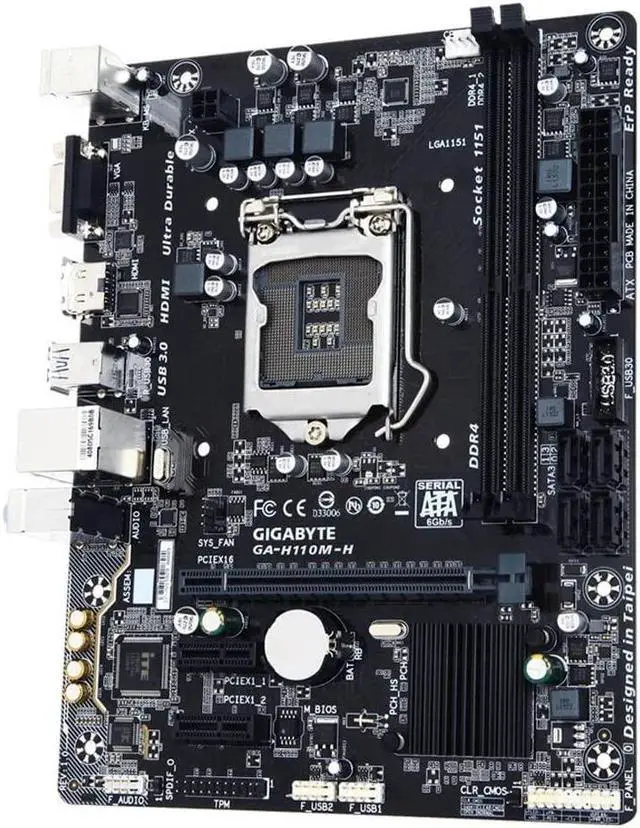 Alt view image 10 of 11 - GIGABYTE GA-H110M-H LGA 1151 Intel H110 HDMI SATA 6Gb/s USB 3.0 Micro ATX Intel Motherboard