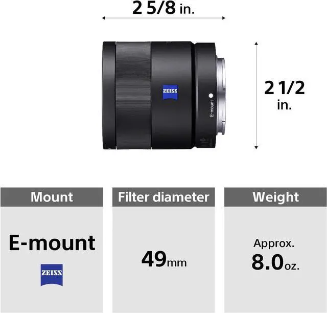 Alt view image 19 of 20 - SONY SEL24F18Z Compact ILC Lenses Carl Zeiss 24mm f/1.8 Wide-Angle Prime Lens Black