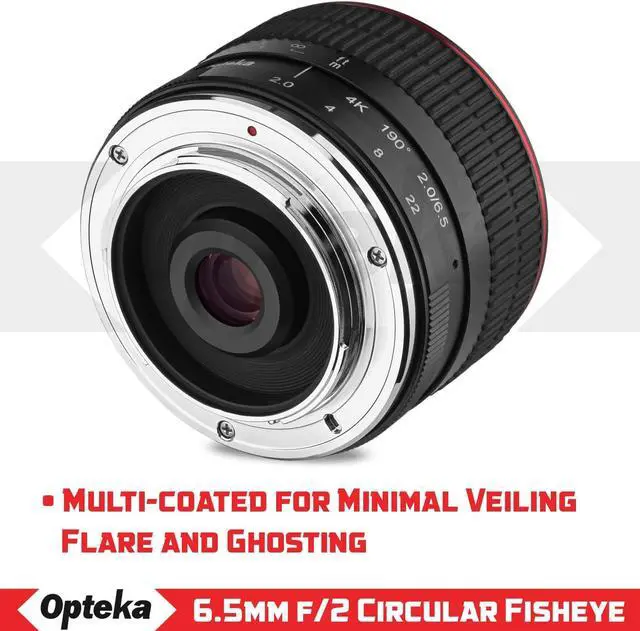 Alt view image 17 of 20 - Opteka 6.5mm f/2 HD MC Manual Focus Wide Angle Circular Fisheye Lens for Sony E-Mount A6600, A6500, A6400, A6300, A6100, A6000, A5100, A5000, A3000 and NEX Mirrorless Digital Cameras