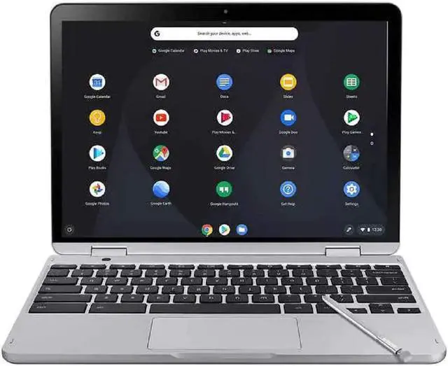 Alt view image 6 of 18 - Samsung - Plus 2-in-1 12.2" Touch-Screen Chromebook - Intel Celeron - 4GB Memory - 64GB eMMC Flash Memory - Light Titan