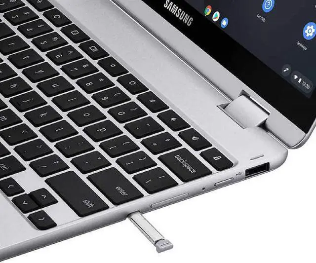 Alt view image 8 of 18 - Samsung - Plus 2-in-1 12.2" Touch-Screen Chromebook - Intel Celeron - 4GB Memory - 64GB eMMC Flash Memory - Light Titan