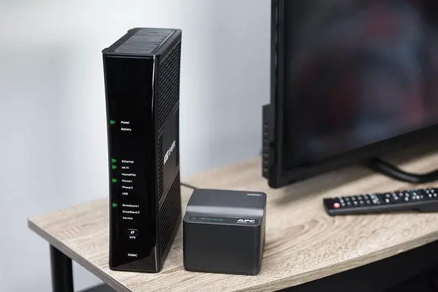 Alt view image 8 of 16 - apc ups backups connect, voip, modem and router uninterruptible power supply battery backup cp12142li