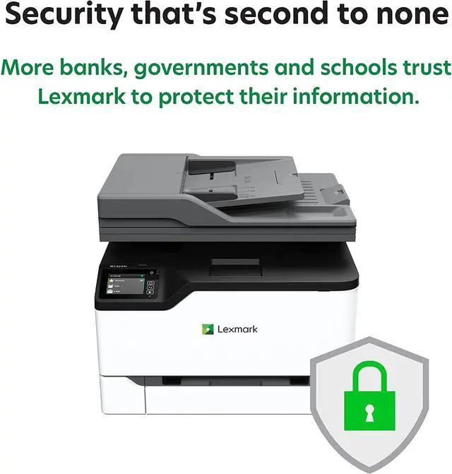 Alt view image 16 of 20 - Lexmark GO Line MC300 MC3224i Wireless Laser Multifunction Printer - Color - Copier/Printer/Scanner - 24 ppm Mono/24 ppm Color Print - 2400 x 600 dpi Print - Automatic Duplex Print - Upto 30000 Pages