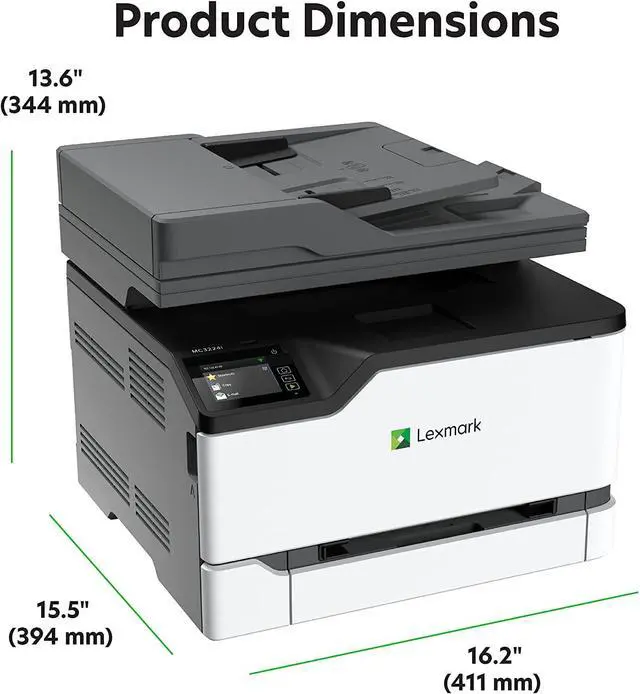 Alt view image 15 of 20 - Lexmark GO Line MC300 MC3224i Wireless Laser Multifunction Printer - Color - Copier/Printer/Scanner - 24 ppm Mono/24 ppm Color Print - 2400 x 600 dpi Print - Automatic Duplex Print - Upto 30000 Pages