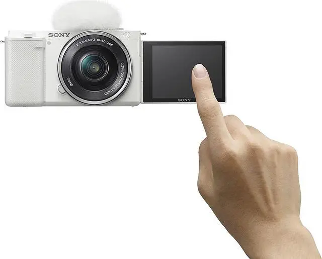 Alt view image 10 of 20 - Sony Alpha ZV-E10 - APS-C Interchangeable Lens Mirrorless Vlog Camera Kit - White