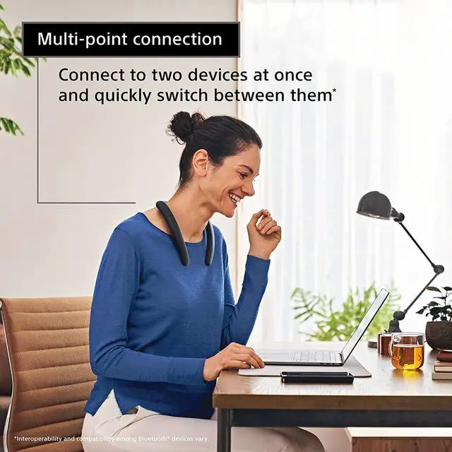 Alt view image 20 of 20 - Sony SRSNB10H Neckband Speaker - Charcoal Gray