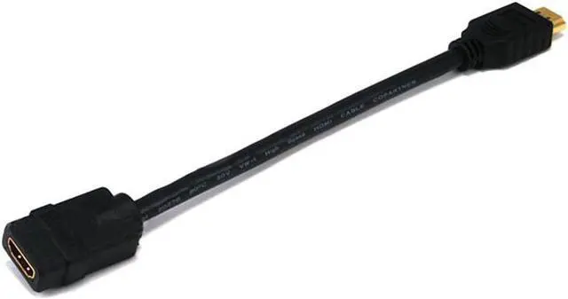 Alt view image 11 of 12 - 8-inch 28AWG High Speed Male to Female HDMI Port Saver - Black