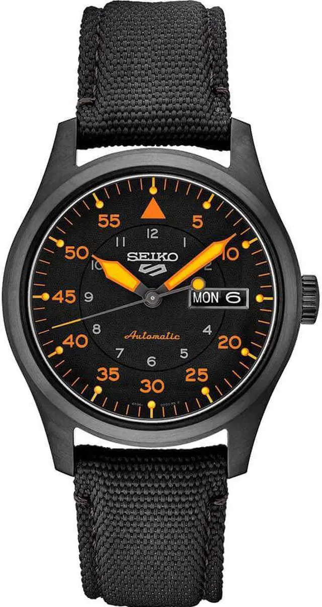 Alt view image 4 of 6 - Seiko SRPH33 5 Mens Black/Orange Sports Watch