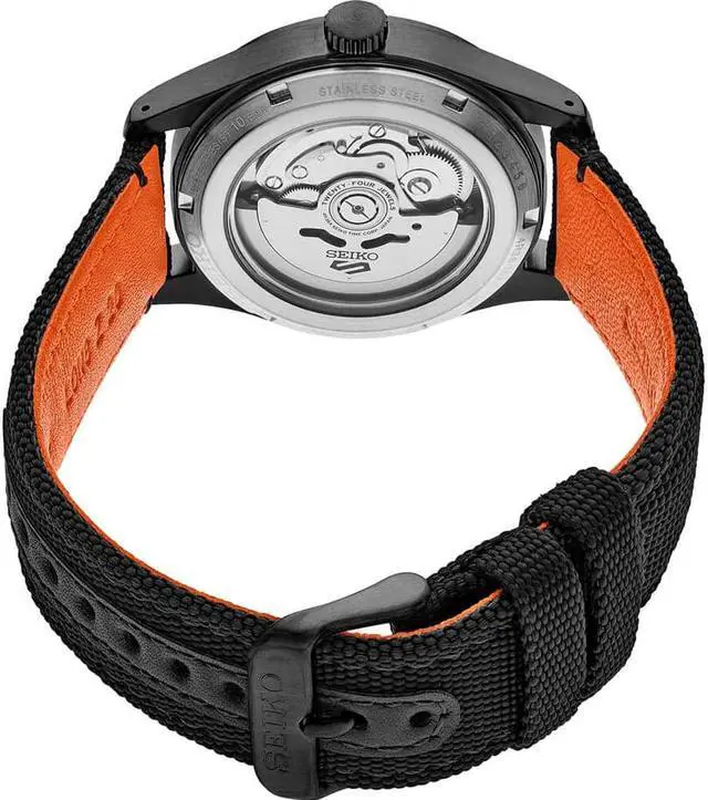 Alt view image 6 of 6 - Seiko SRPH33 5 Mens Black/Orange Sports Watch