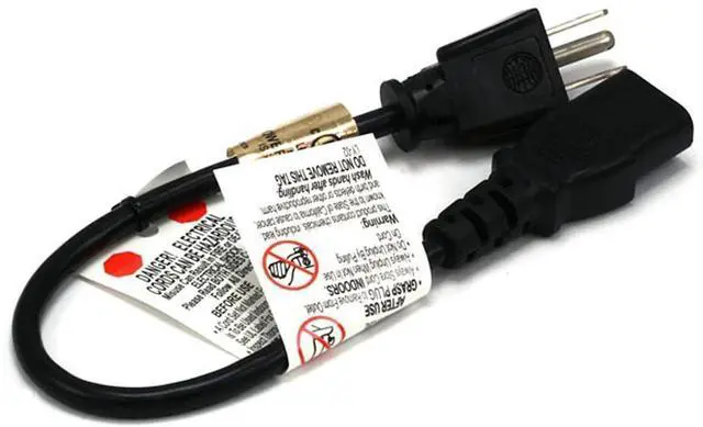 Alt view image 7 of 9 - Monoprice 1ft 18AWG Power Cord Cable w/ 3 Conductor PC Power Connector Socket, 10A (NEMA 5-15P to IEC-320-C13)