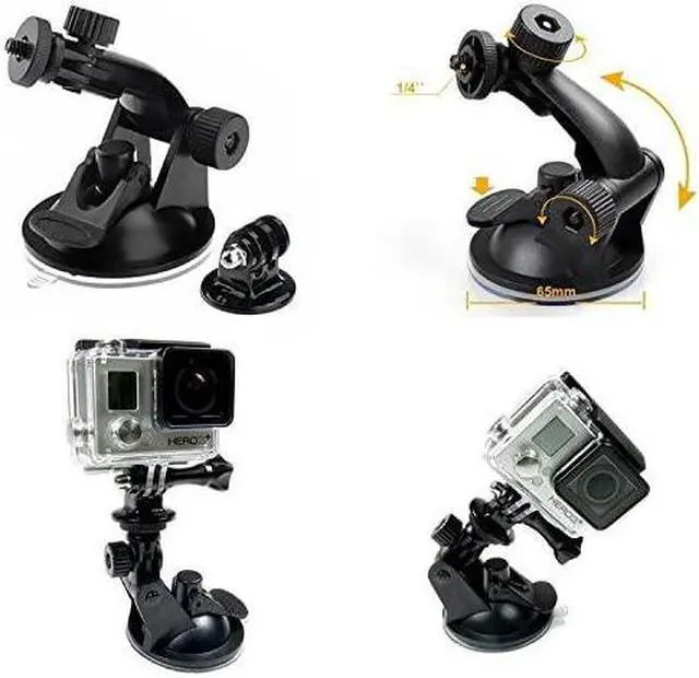 Alt view image 11 of 14 - Ultimaxx Suction Cup Camera Mount 1/4-20 Thread Rotating Car Windshield for All Gopro Cameras