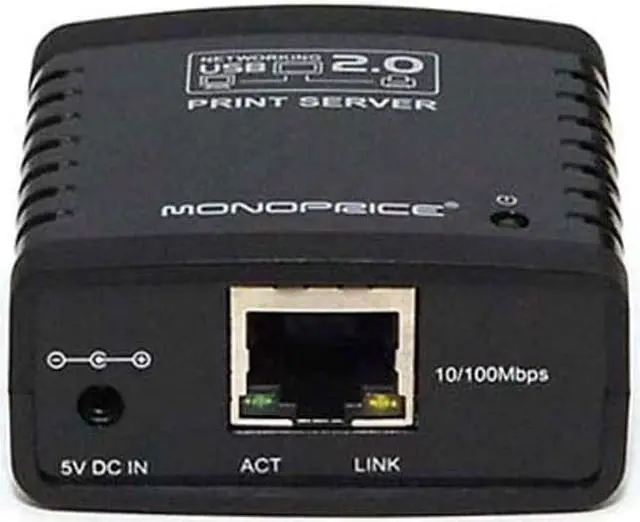 Alt view image 11 of 14 - Monoprice Networking USB 2.0 Print Server - Black