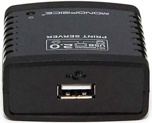 Alt view image 12 of 14 - Monoprice Networking USB 2.0 Print Server - Black