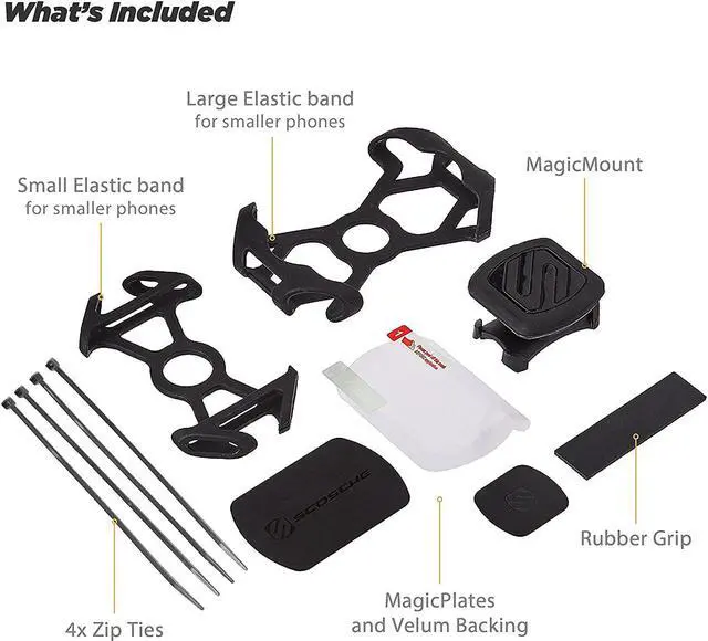 Alt view image 2 of 5 - Scosche MBM2SMI MagicMount Magnetic Bike Phone Mount, Universal Fit, 360 views, Adjustable Rubber Elastic Bands, Magnet Mount for Cellphone