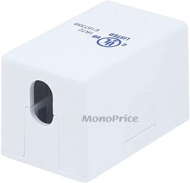 Alt view image 5 of 9 - Monoprice 1-port Keystone Surface Mount Box - White