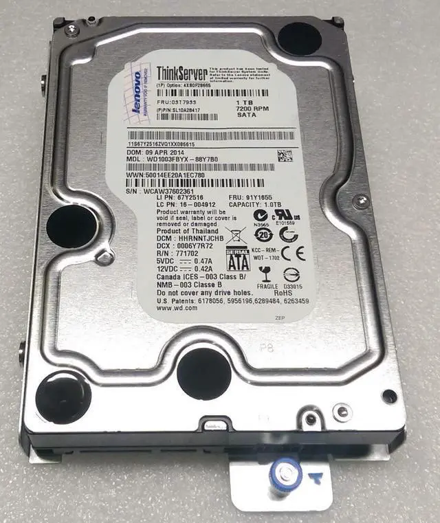 Alt view image 9 of 9 - ThinkServer 4XB0F28665 1TB 7200 RPM SATA 6.0Gb/s 3.5" Enterprise Hard Drive for ThinkServer RS-Series