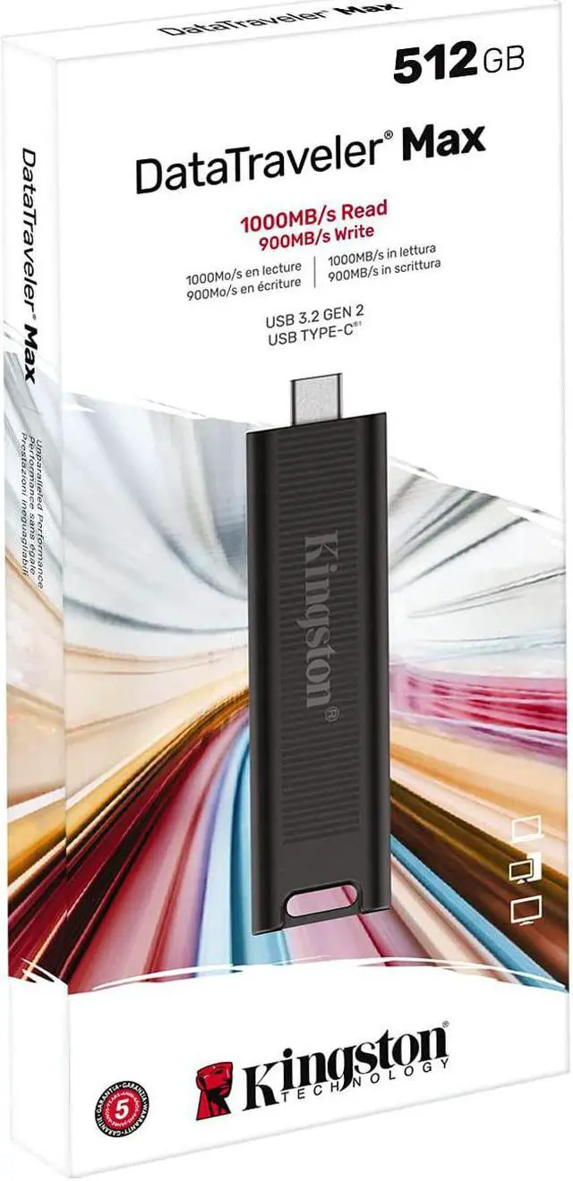 Alt view image 17 of 20 - Kingston DataTraveler Max 512GB USB 3.2 Gen 2 Type-C Flash Drive Up to 1,000MB/s read speed DTMAX/512GB