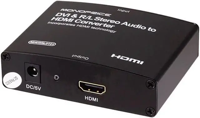 Alt view image 6 of 7 - Monoprice DVI and R/L Stereo Audio to HDMI Converter