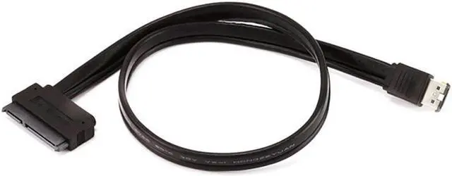 Alt view image 6 of 15 - Monoprice 108492 19-Inch eSATAp to SATA 22-Pin Cable, Black