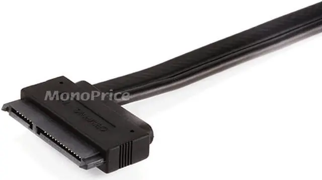 Alt view image 7 of 15 - Monoprice 108492 19-Inch eSATAp to SATA 22-Pin Cable, Black