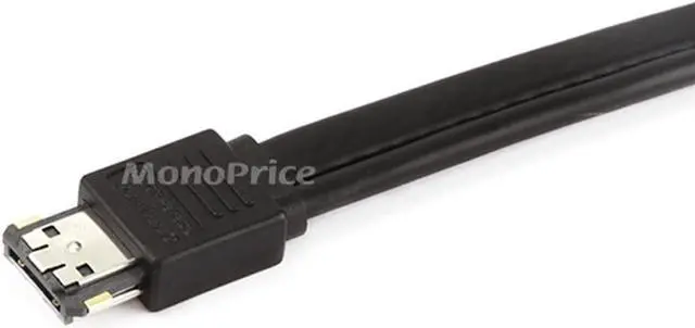 Alt view image 8 of 15 - Monoprice 108492 19-Inch eSATAp to SATA 22-Pin Cable, Black