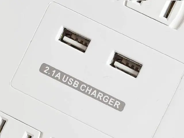 Alt view image 5 of 14 - Monoprice 12 Outlet Power Surge Protector with 2 Built-In USB Charger Ports - 4320 Joules, 6ft Cord