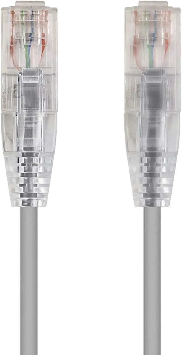 Alt view image 11 of 20 - Monoprice Cat6 Ethernet Patch Cable - 5 feet - Gray | Snagless RJ45 Stranded 550MHz UTP CMR Riser Rated Pure Bare Copper Wire 28AWG - SlimRun Series