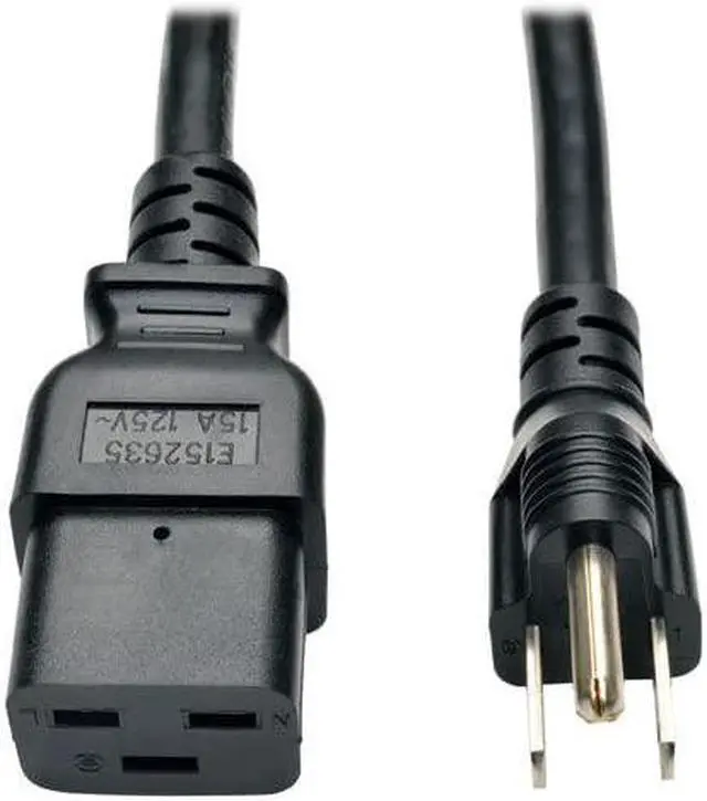 Alt view image 5 of 10 - Tripp Lite Model P034-008 8 ft. Heavy-Duty Power Adapter Cord, 15A, 14AWG (IEC-320-C19 to NEMA 5-15P), 8-ft