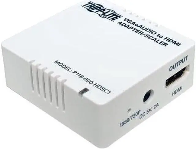 Alt view image 17 of 20 - Tripp Lite VGA to HDMI Adapter Converter / Scaler w Audio / Video White (P116-000-HDSC1)