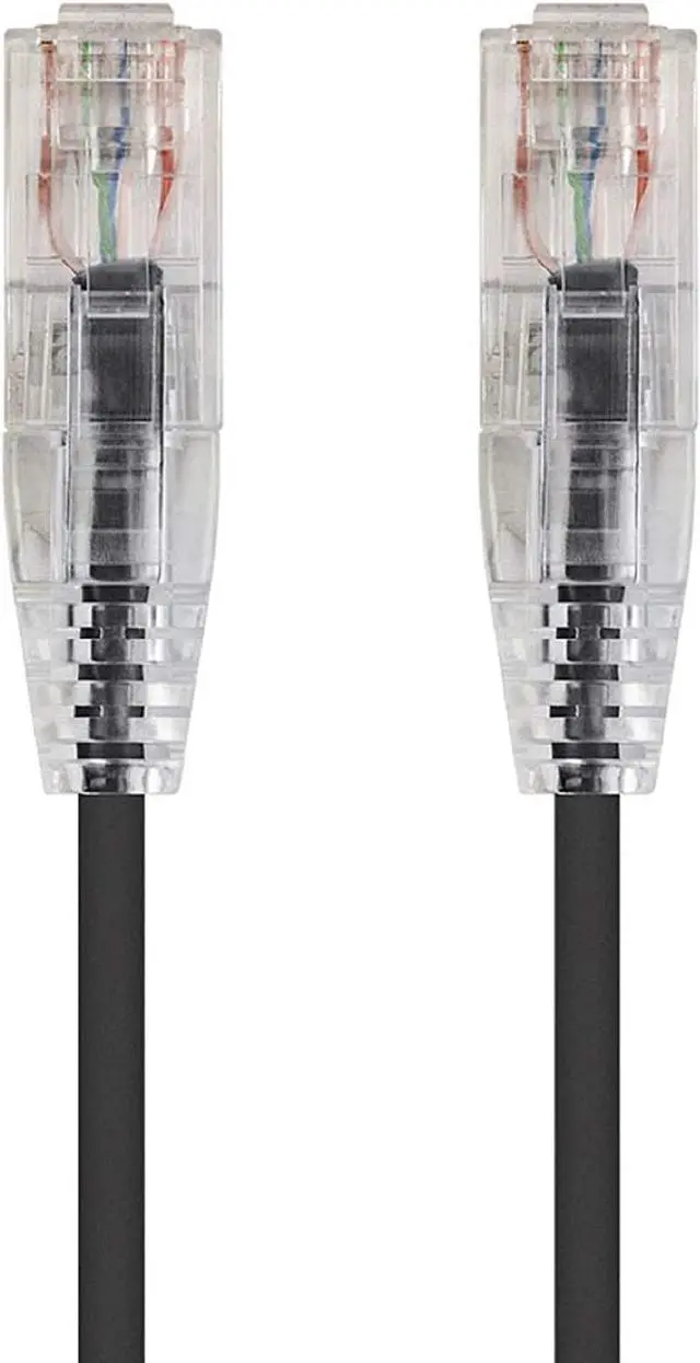 Alt view image 14 of 20 - Monoprice Cat6 Ethernet Patch Cable - 5 feet - Black | Snagless RJ45 Stranded 550MHz UTP CMR Riser Rated Pure Bare Copper Wire 28AWG - SlimRun Series