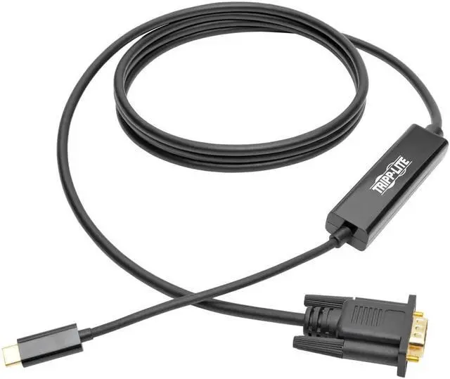 Alt view image 3 of 4 - Tripp Lite USB C to VGA Adapter Cable Converter 1080p M/M Thunderbolt 3 Compatible, USB Type C to VGA, USB-C, USB Type-C 6ft 6' (U444-006-V)